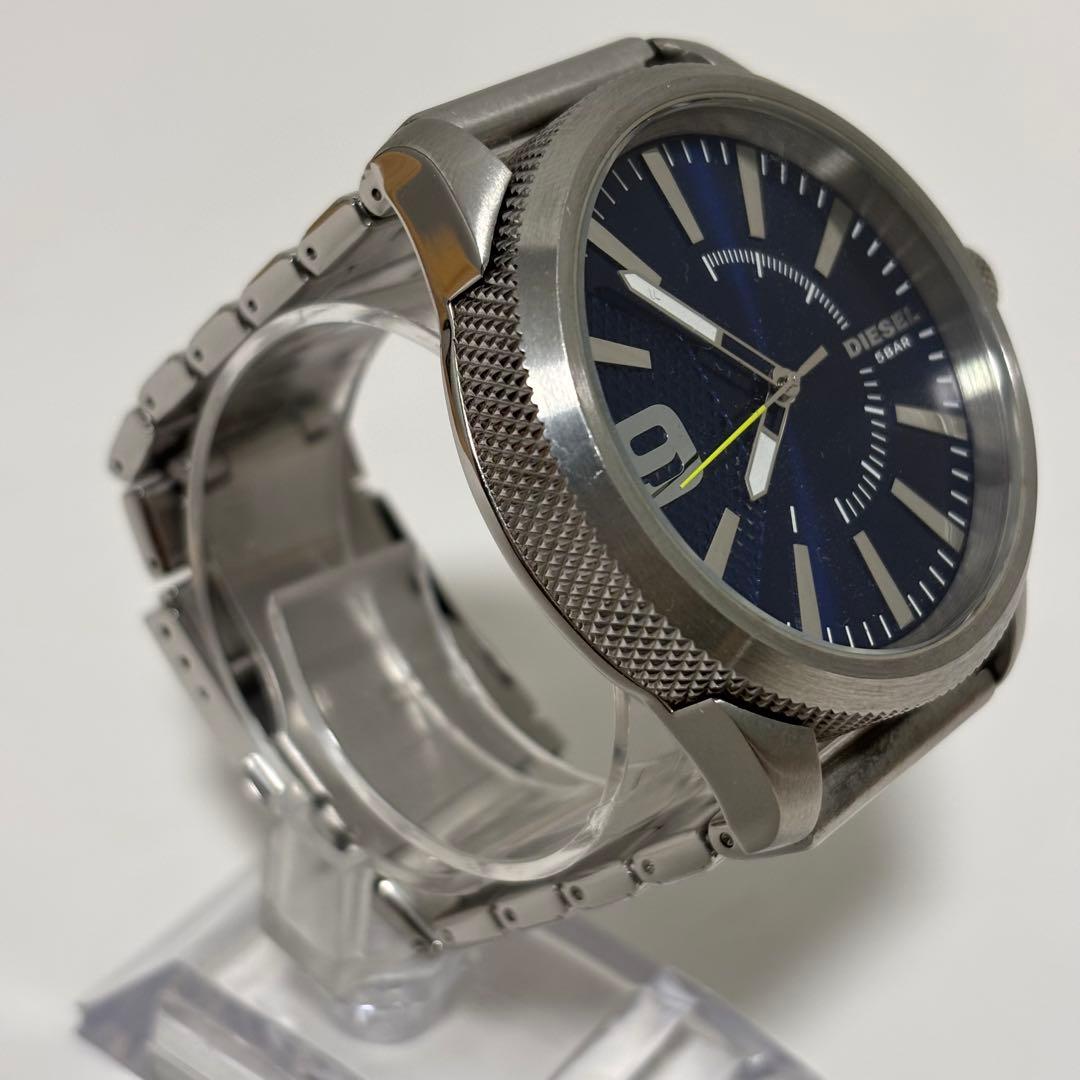 【美品】DIESEL 青 腕時計 5BAR ディーゼル　ビジネス