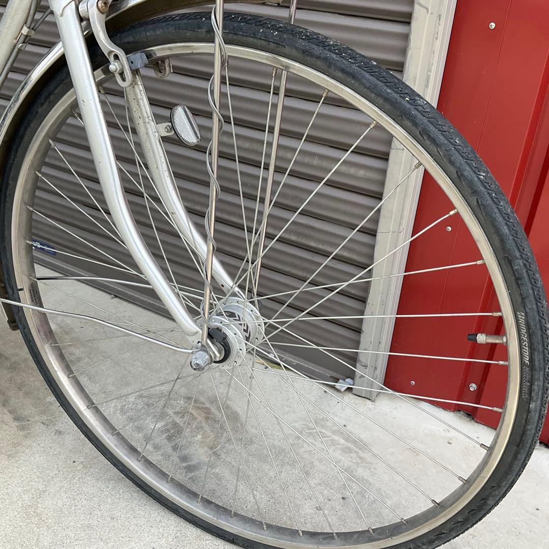 【前橋市内引渡し】27インチ自転車 5段変速/カゴ/鍵/オートライト付き