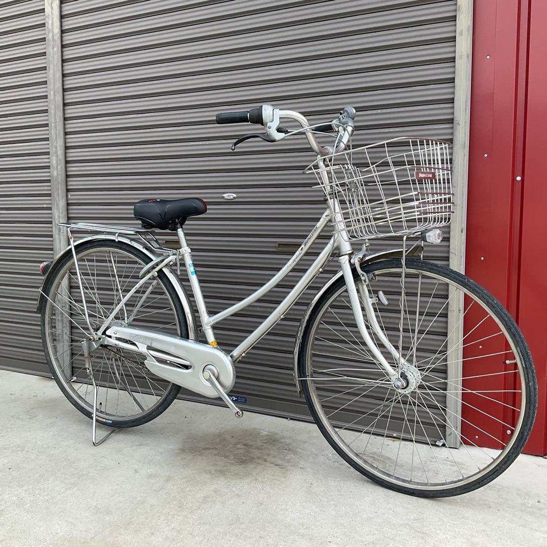 【前橋市内引渡し】27インチ自転車 5段変速/カゴ/鍵/オートライト付き