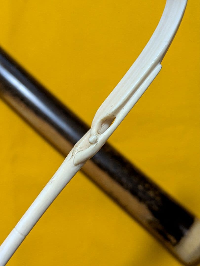 【閉店売り尽し】手彫茶杓　笹之葉型短寸（箱入仕覆寸）