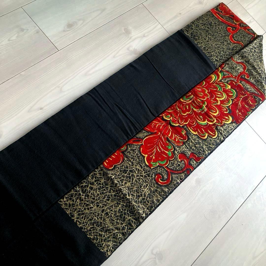 アンティーク名古屋帯　大正ロマン　大輪花模様　織り出し　上質　正絹2-25