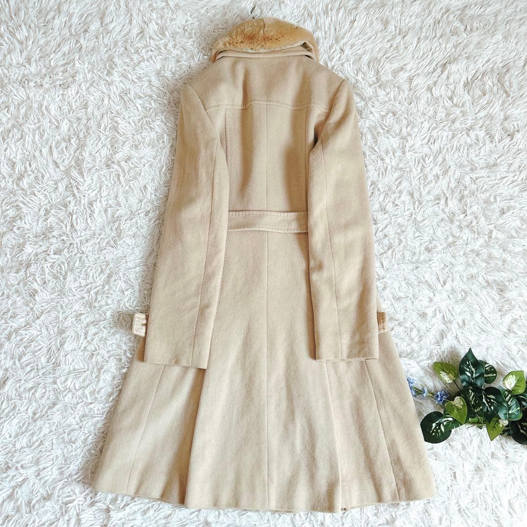 バーバリーロンドン⁂ロングコート　アンゴラ混　ラビットファー　ベージュ　M
