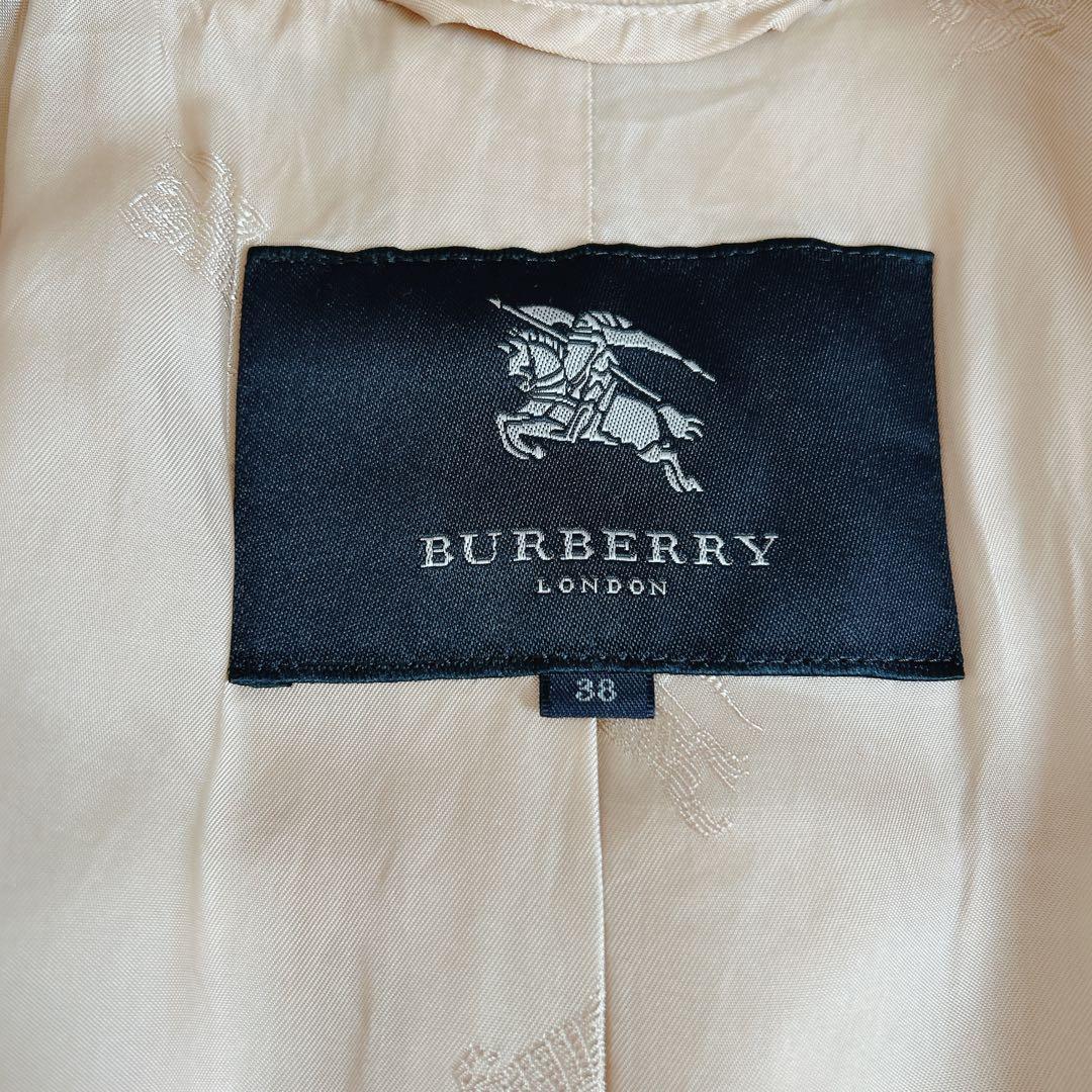 バーバリーロンドン⁂ロングコート　アンゴラ混　ラビットファー　ベージュ　M