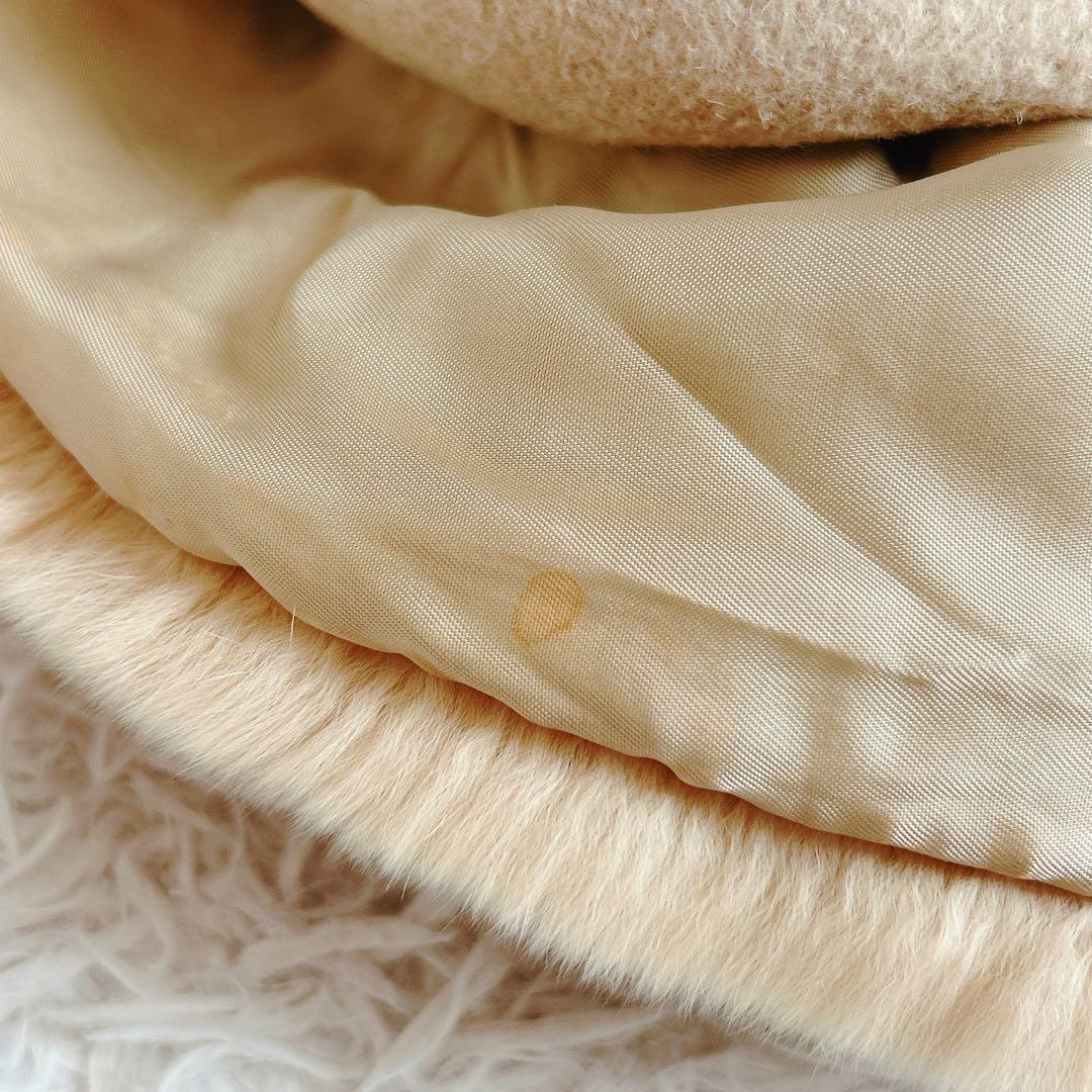 バーバリーロンドン⁂ロングコート　アンゴラ混　ラビットファー　ベージュ　M