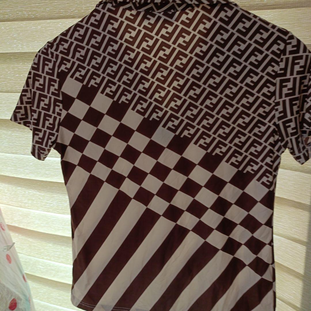 Fendi フェンディ　ロゴポロシャツ 44　ズッカ柄　中古