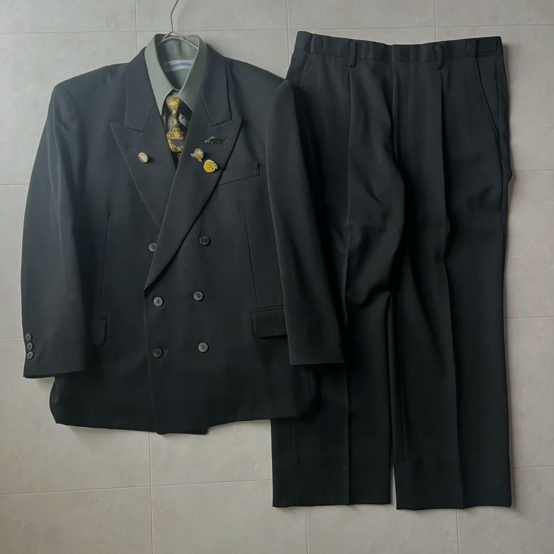 豪華5点セット✨小さめ✨vintage ダブルスーツ VERSACEシルクタイ