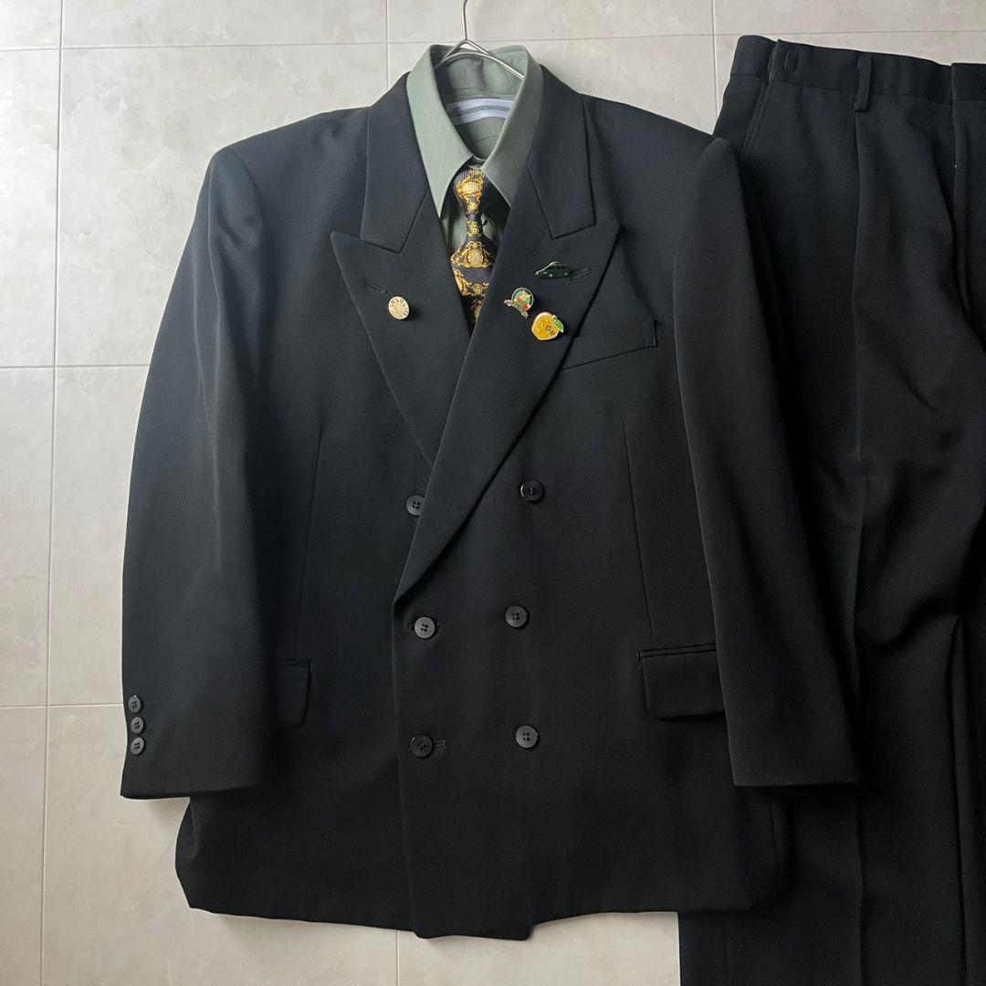 豪華5点セット✨小さめ✨vintage ダブルスーツ VERSACEシルクタイ