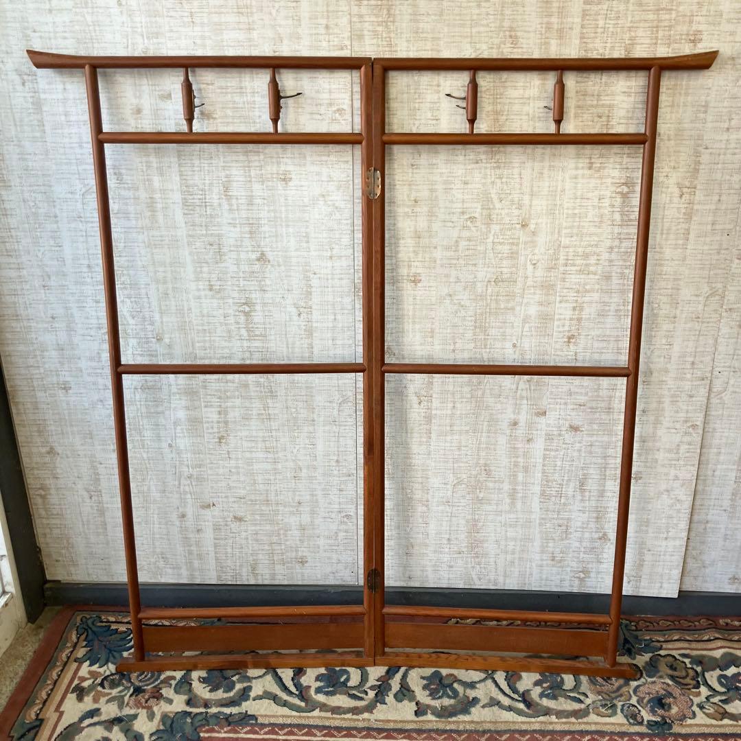 昭和レトロ 折りたたみ衣桁 古民具 欅 衣紋掛け 古道具 ハンガーラック 着物