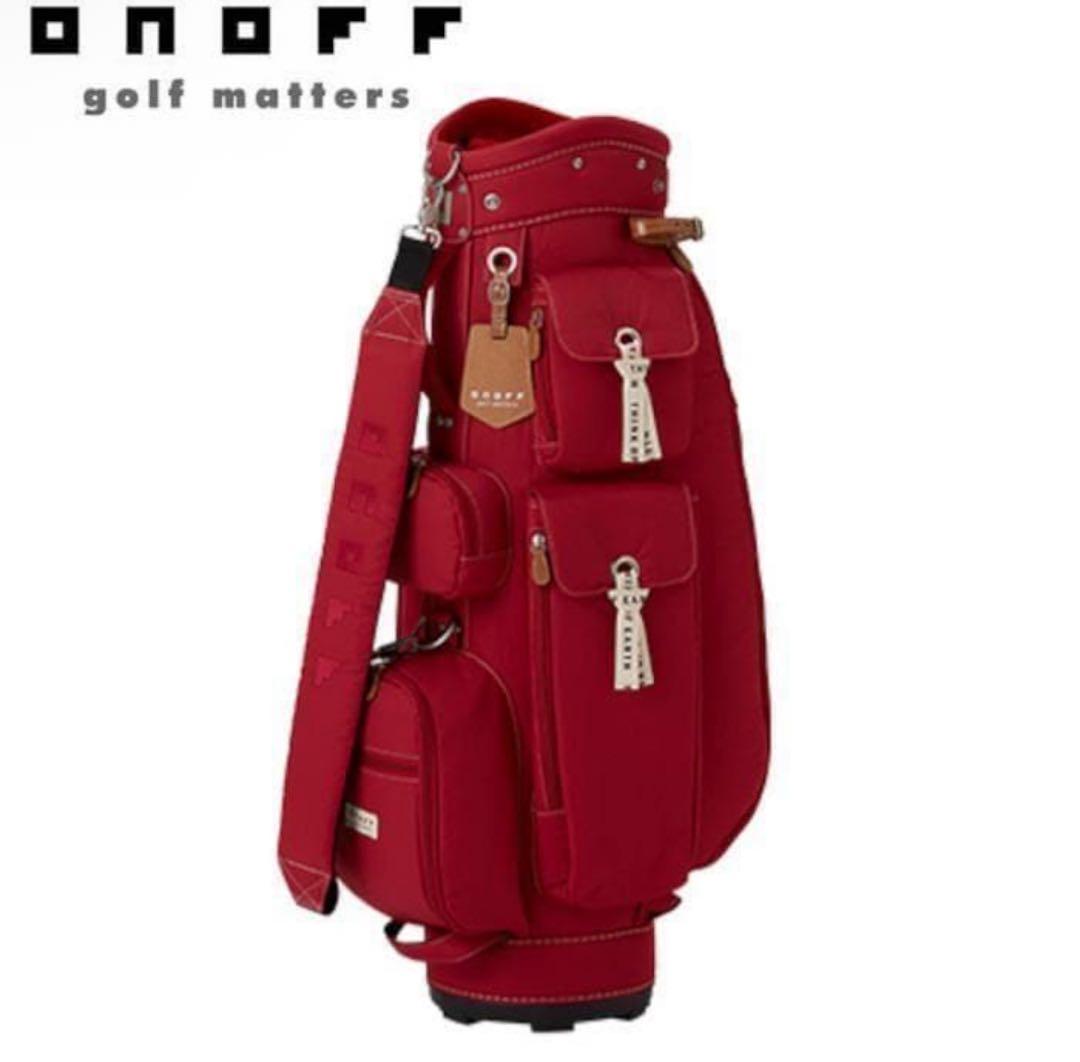 ONOFF ゴルフバッグ 8.5型 赤　ネームプレートなし