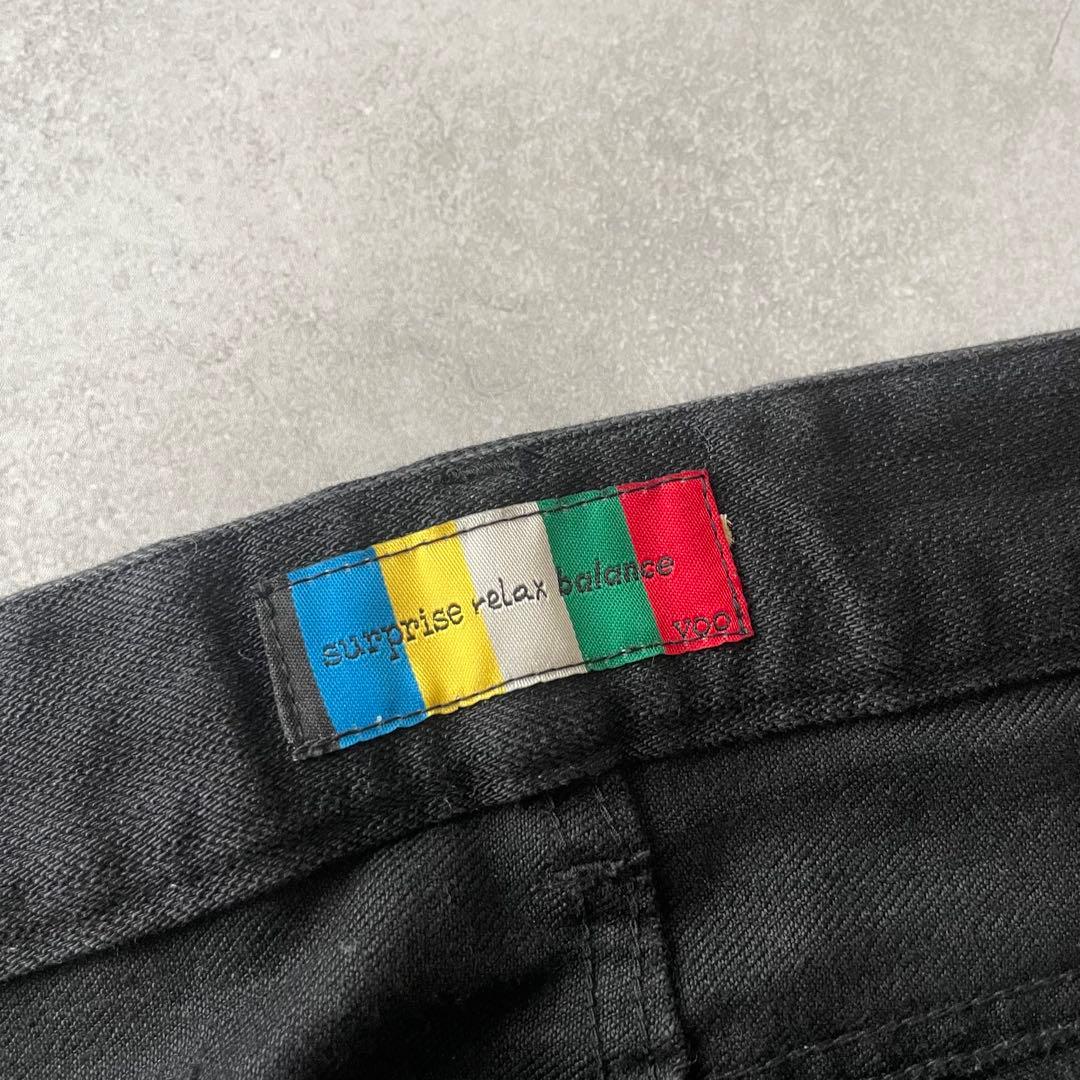 VOO レザー ドッキング パンツ ヴォー 日本製 異素材切替 ブラック