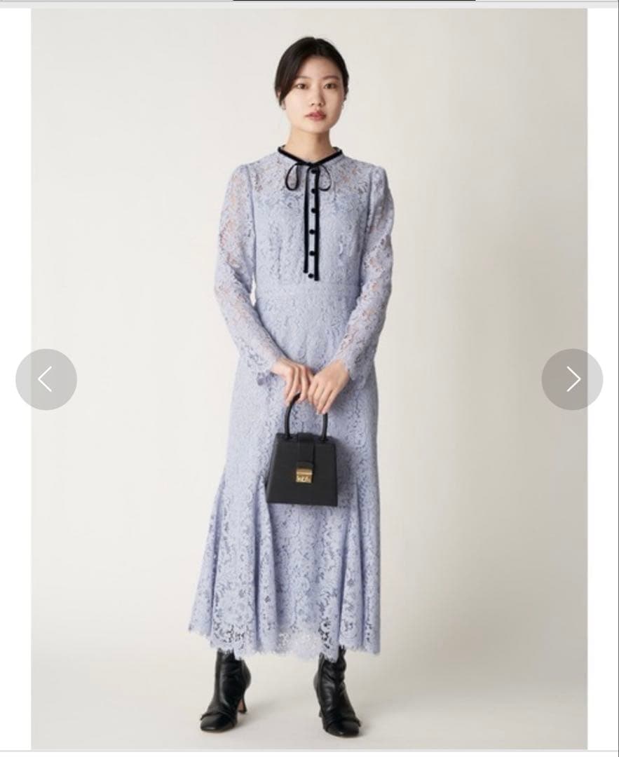 CELFORD ボウタイ付きレースマーメイドワンピース