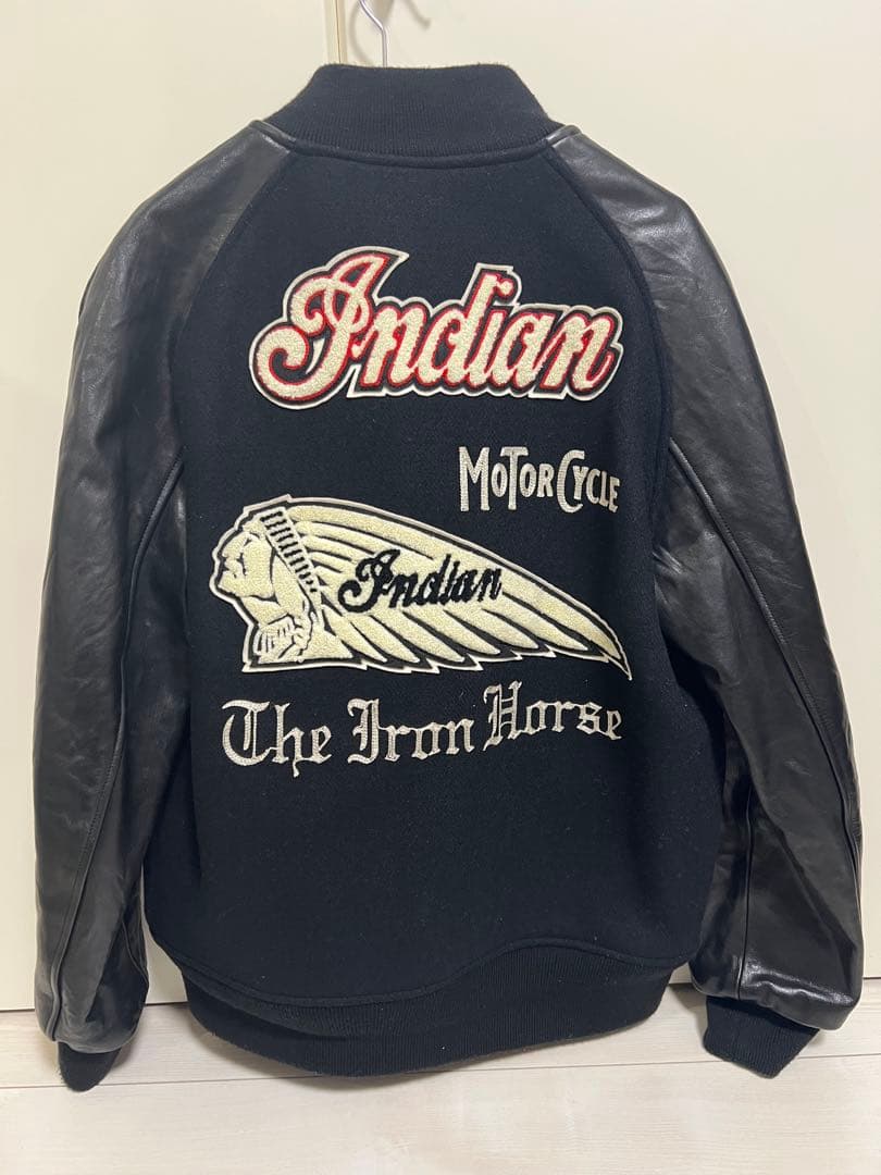 Indian Motorcycle スタジャン　本革　size40