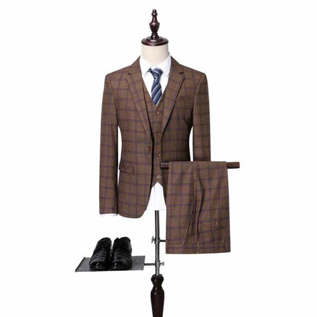 メンズスーツ スタイリッシュスーツ 3ピーススーツ面接 ビジネス 紳士服CC02