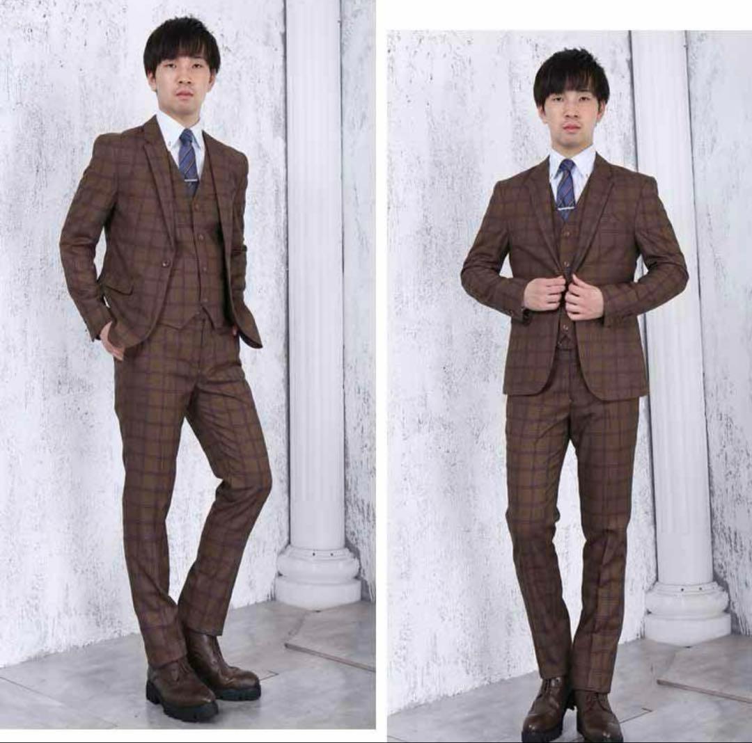 メンズスーツ スタイリッシュスーツ 3ピーススーツ面接 ビジネス 紳士服CC02