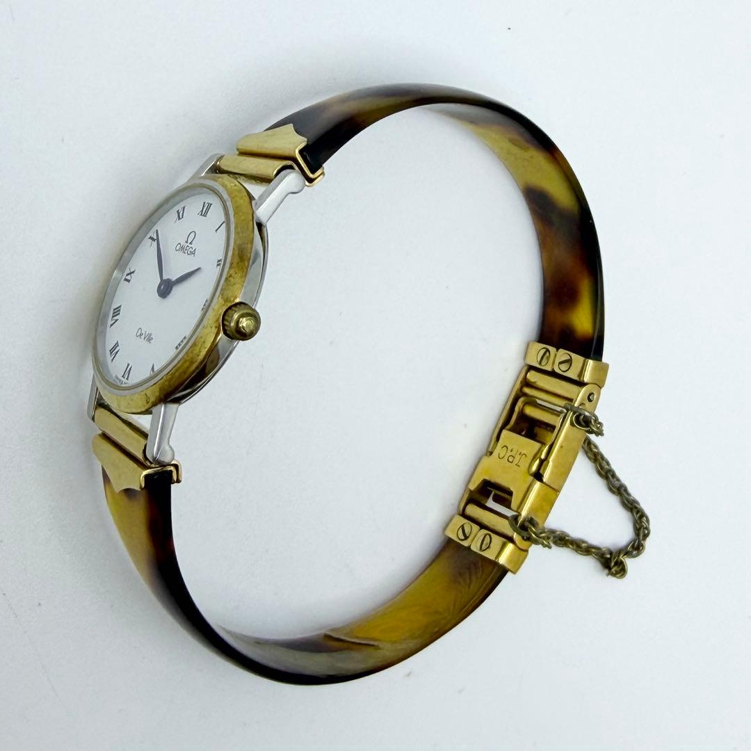 【稼働 新品電池】オメガ デヴィル べっ甲 レディース 腕