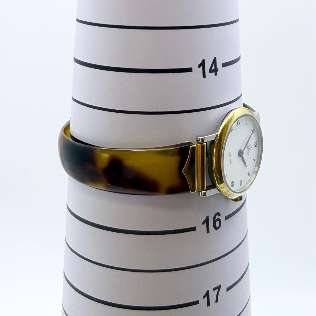 【稼働 新品電池】オメガ デヴィル べっ甲 レディース 腕