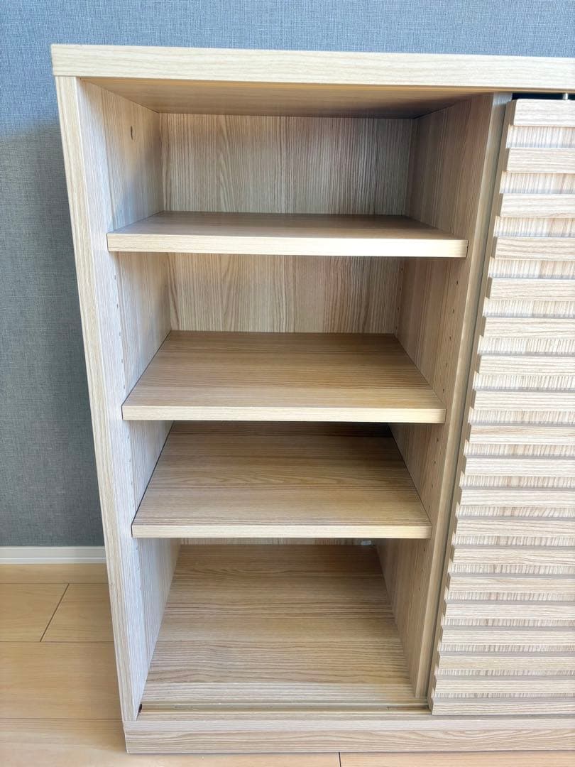 【1/31まで】　食器棚　キャビネット　120cm オーク調　棚