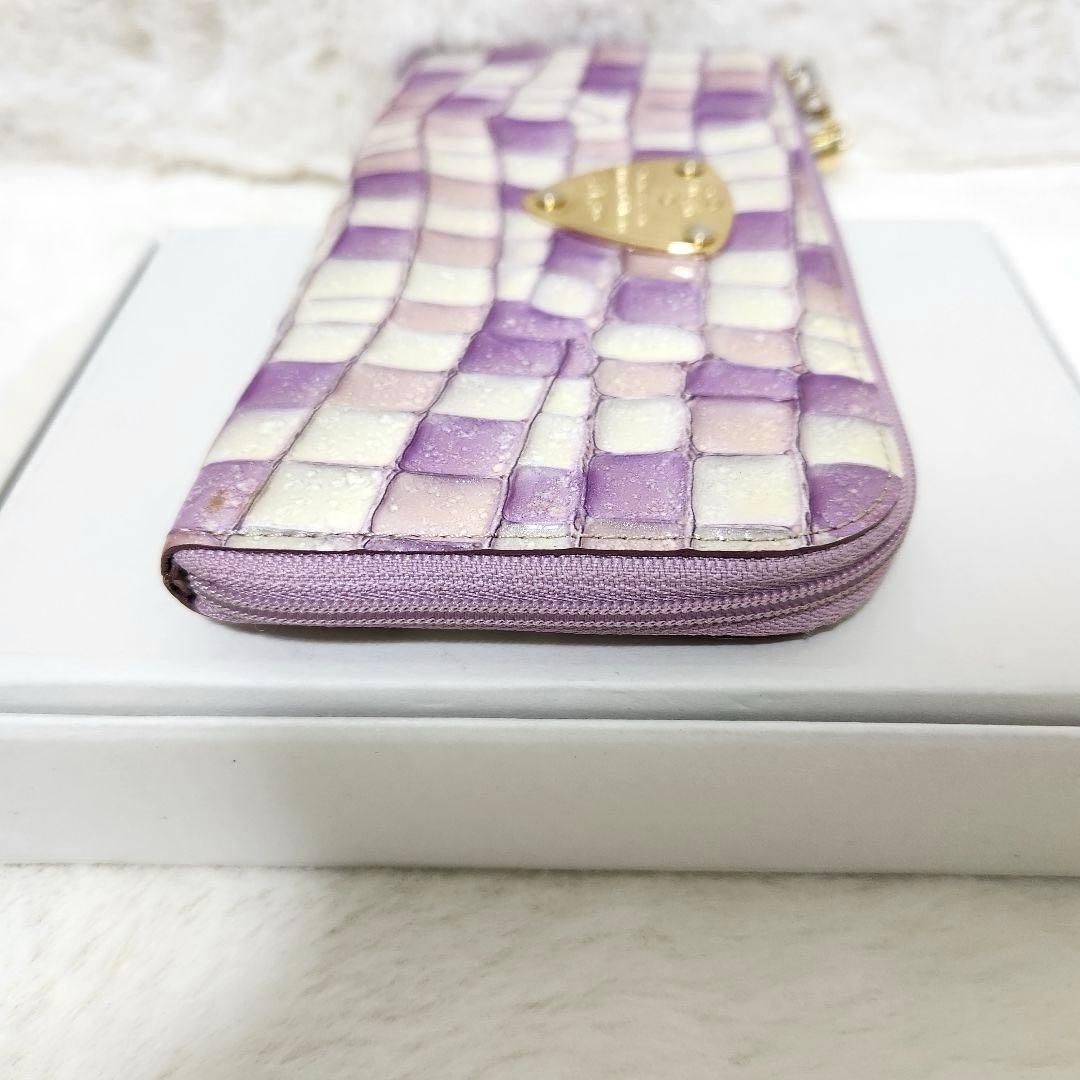 ✨極美品　人気カラー✨アタオ　長財布　L字ファスナー　タッセル　ロゴ　ラベンダー