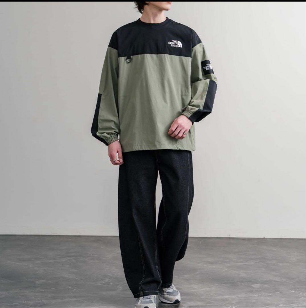 韓国限定　ノースフェイス　XL アルバニークルーネック　カーキ　黒　ロンT