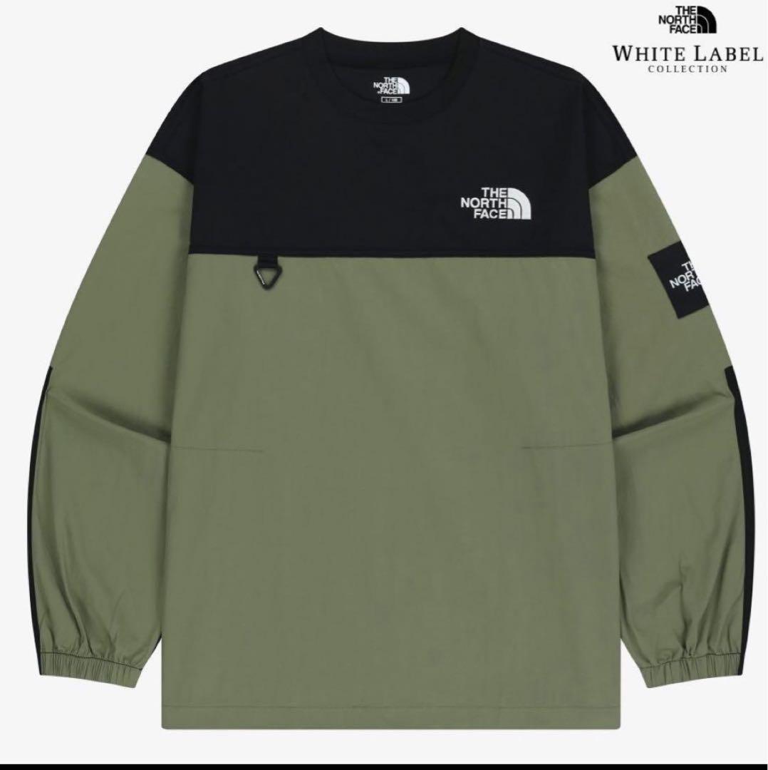 韓国限定　ノースフェイス　XL アルバニークルーネック　カーキ　黒　ロンT