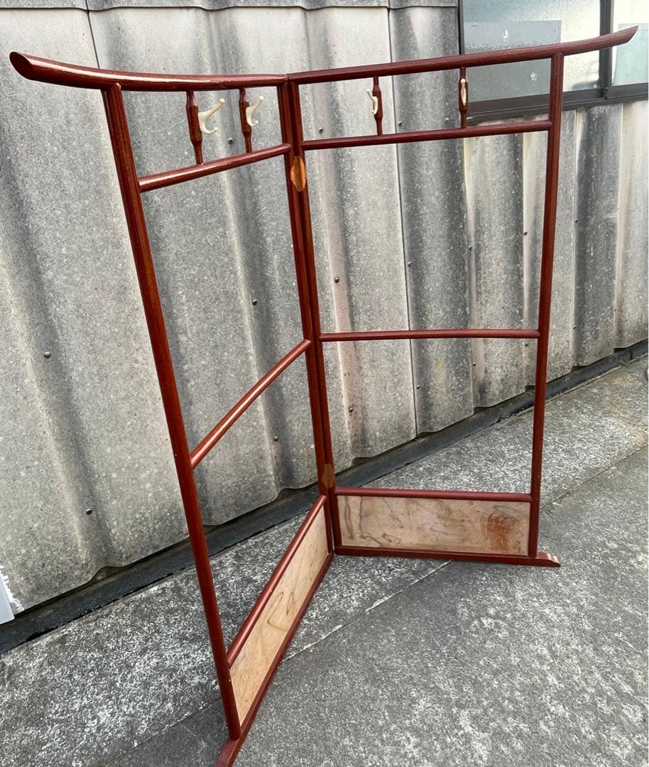 稀少/古道具/当時物/無垢材/木製/衣紋掛け/衣桁/着物掛け/22