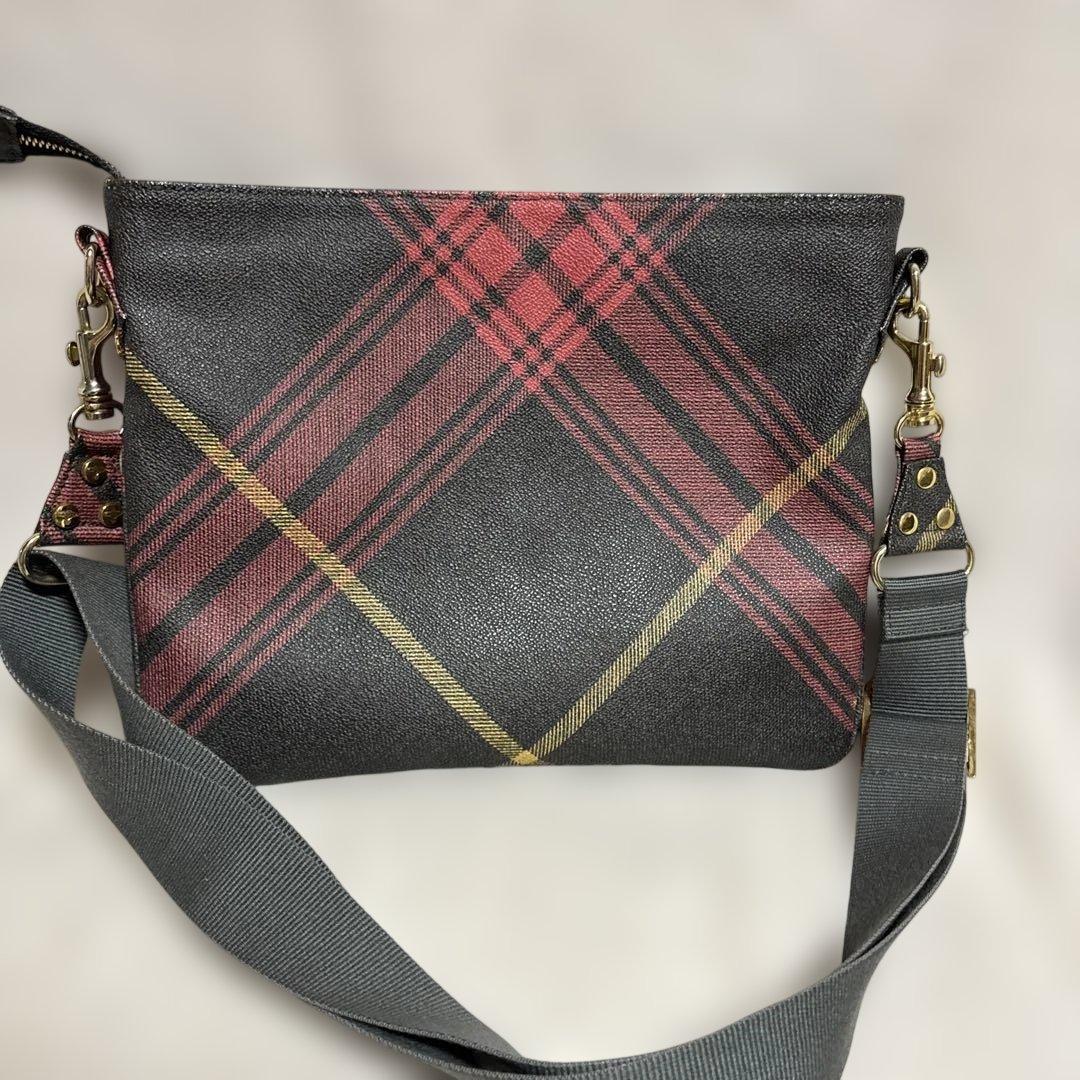 Vivienne Westwood ショルダーバッグ　オーブ　チェック柄　PVC