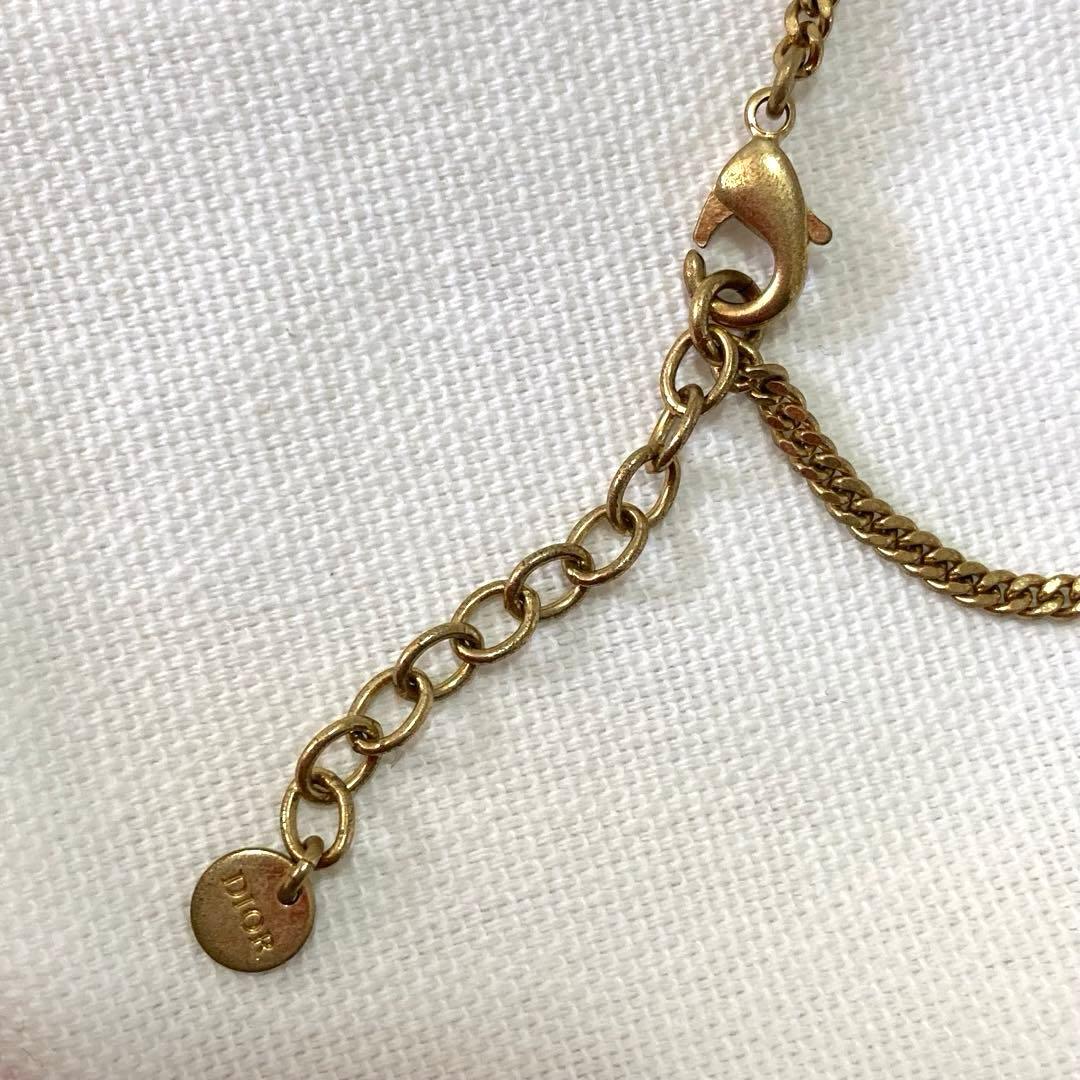 Christian Dior CDロゴ　ゴールド　ネックレス 星　パール　美品