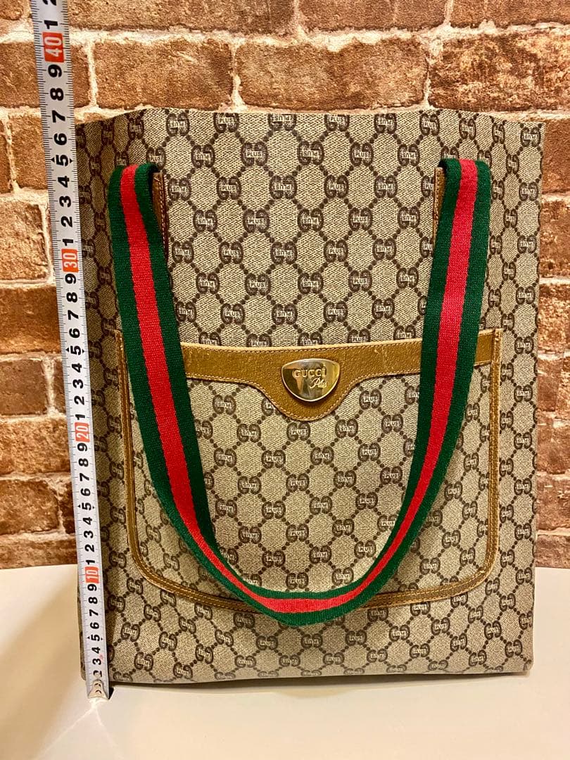 可愛い❗️GUCCIトートバッグ　GGPLUS シェリーライン　オールドグッチ