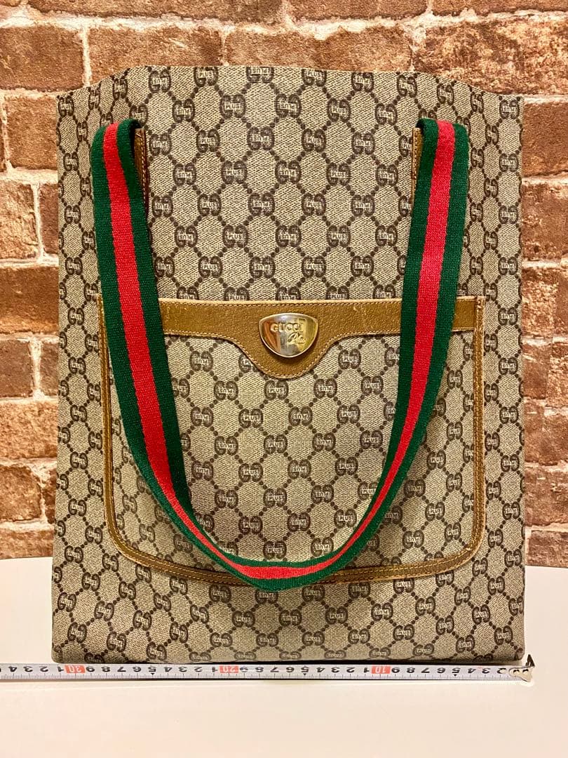 可愛い❗️GUCCIトートバッグ　GGPLUS シェリーライン　オールドグッチ