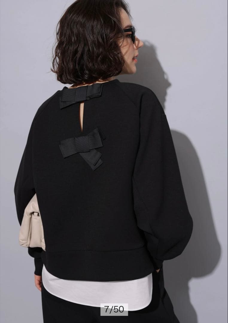 大人のリボンプルオーバー