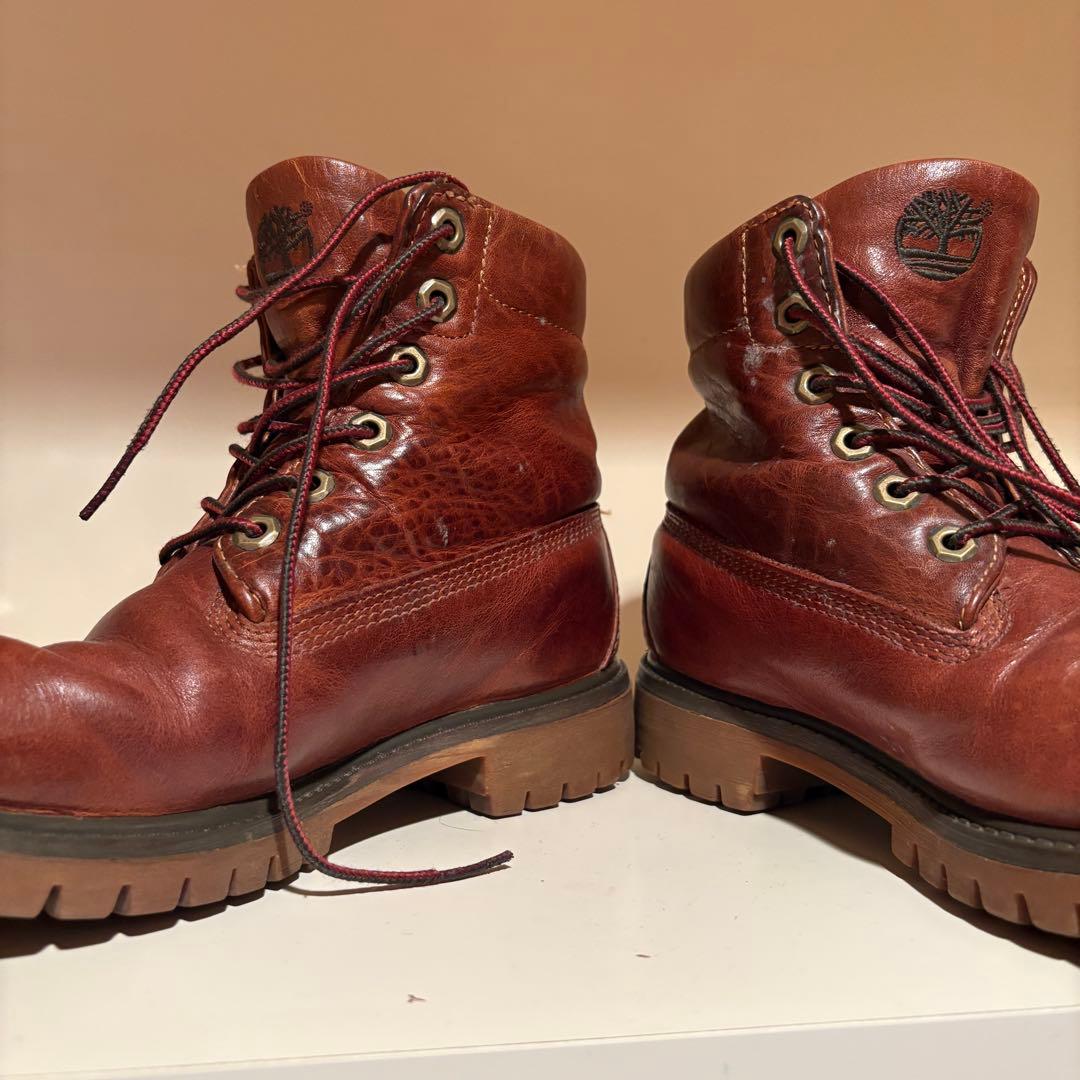 Timberland ブラウンレザーブーツ　ビンテージ　レア　古着　革　41