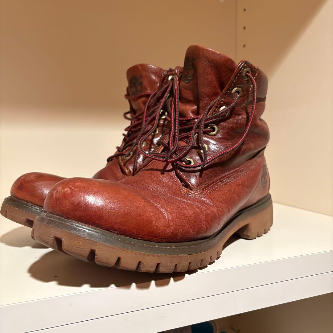 Timberland ブラウンレザーブーツ　ビンテージ　レア　古着　革　41