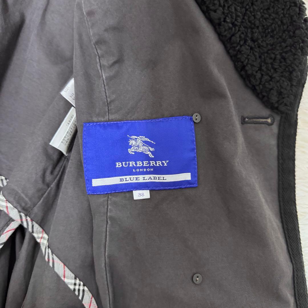 【極美品✴︎】バーバリーブルーレーベル ナポレオンコート ボア グレー Mサイズ