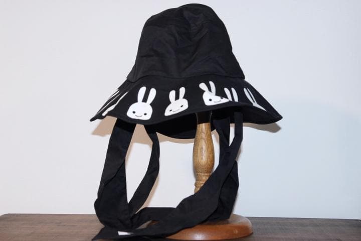 CUNE キューン うさぎ つば広ハット / ブラック / 日よけ帽子