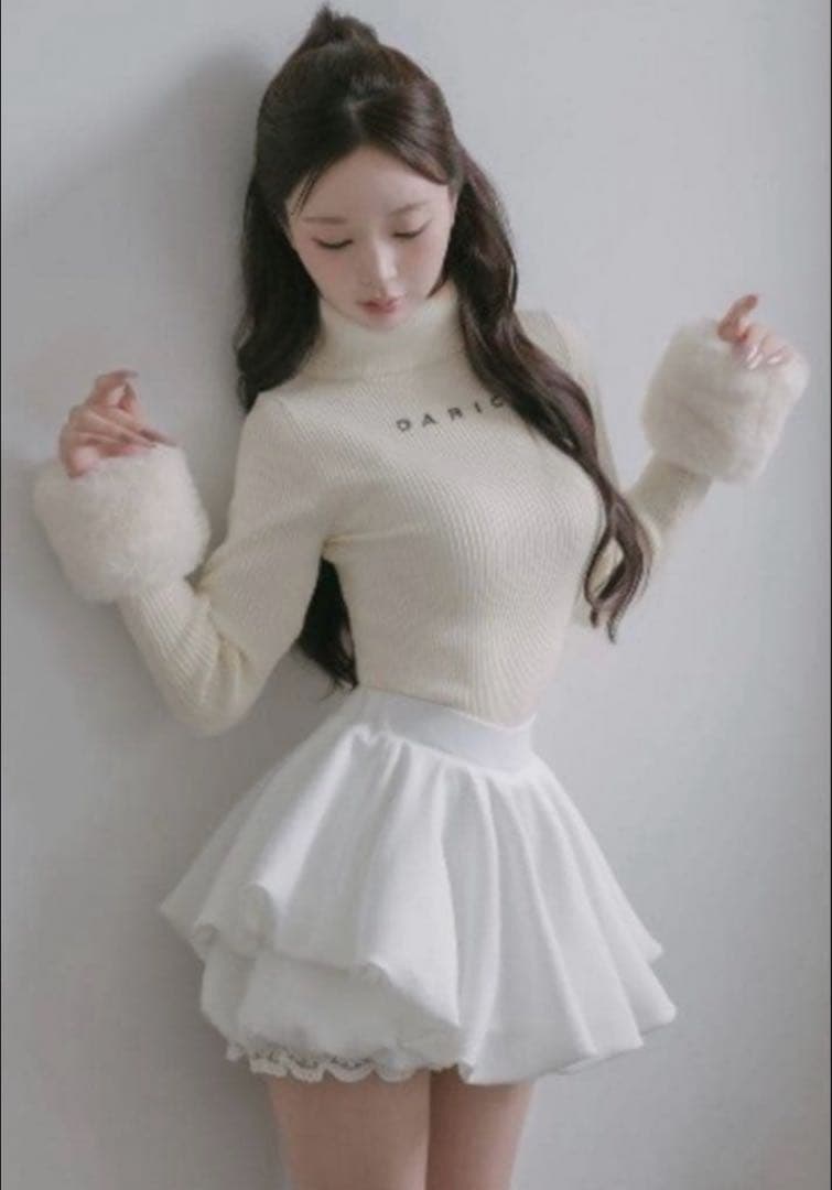 即日発送 Darich ボリュームバルーンミニスカート ホワイト フリー
