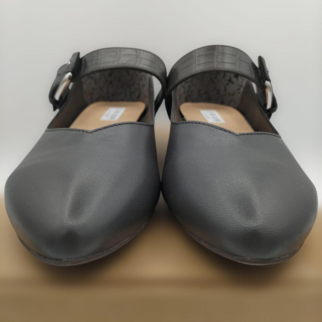 卑弥呼 パンプス レザー 2WAYベルトデザイン バブーシュ ダークグレー