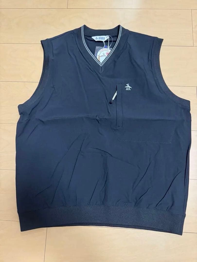 今季　Munsingwear ブラック Vネック ベスト Lサイズ　ペンギン