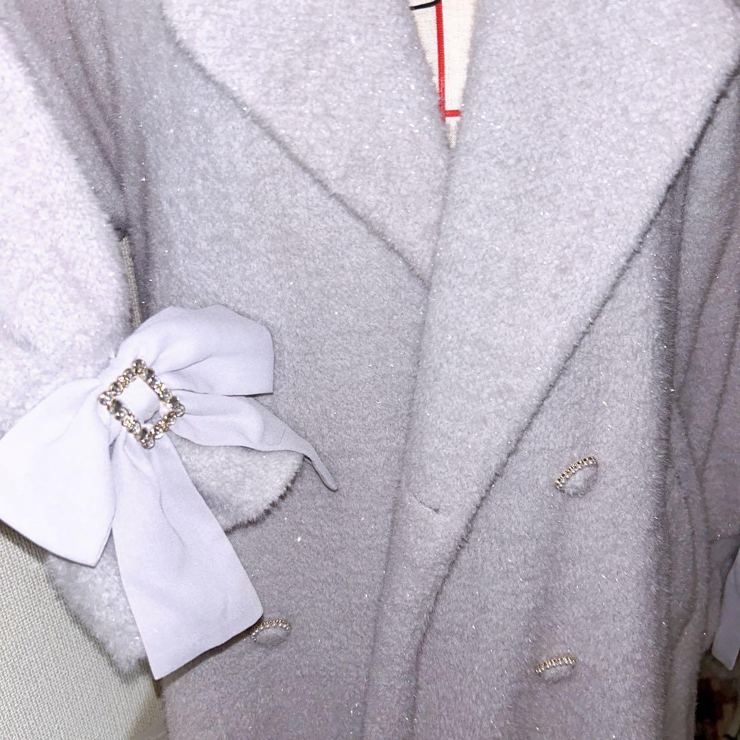 ラメシャギーAラインコート　couture by ROJITA