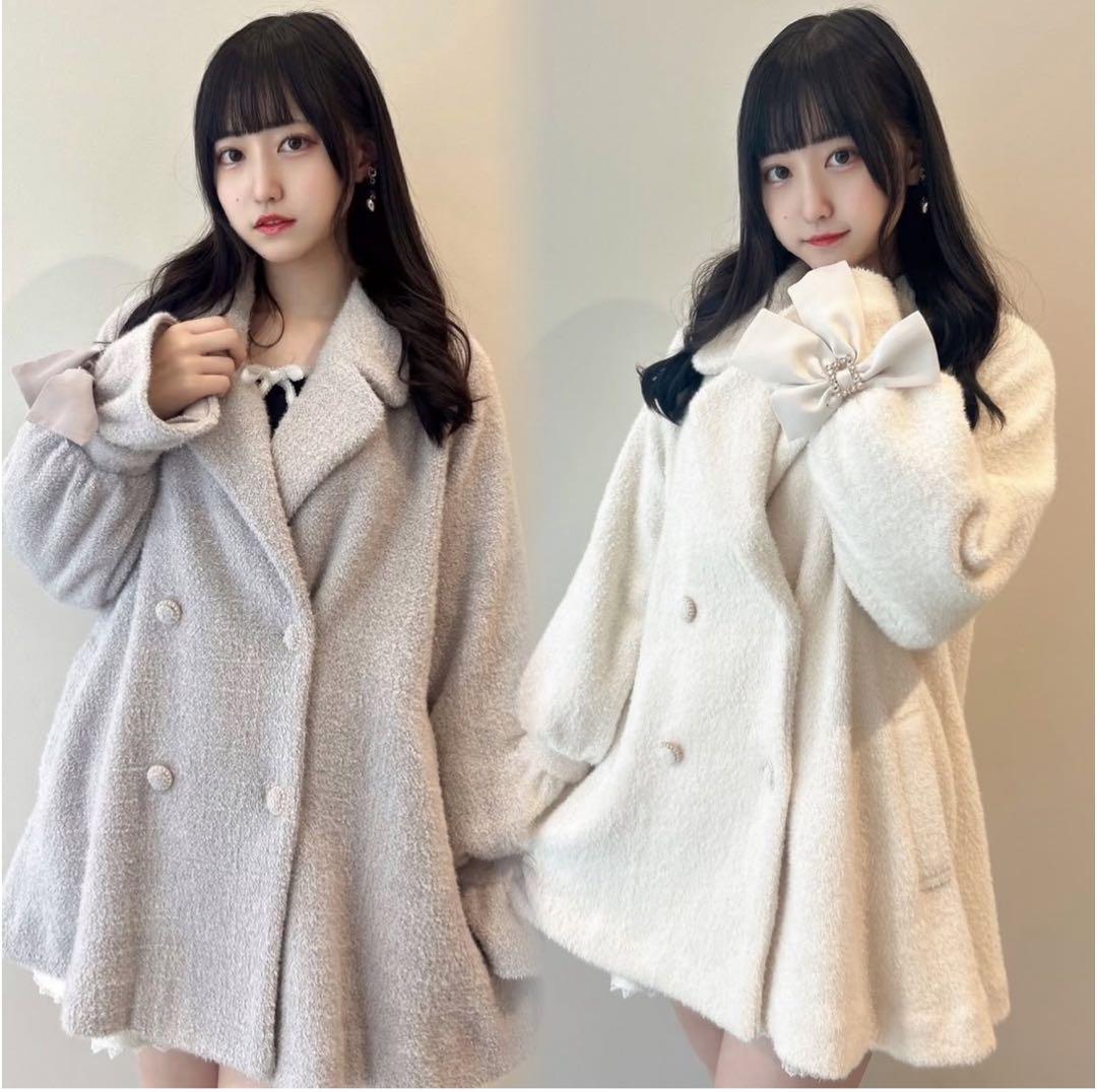 ラメシャギーAラインコート　couture by ROJITA