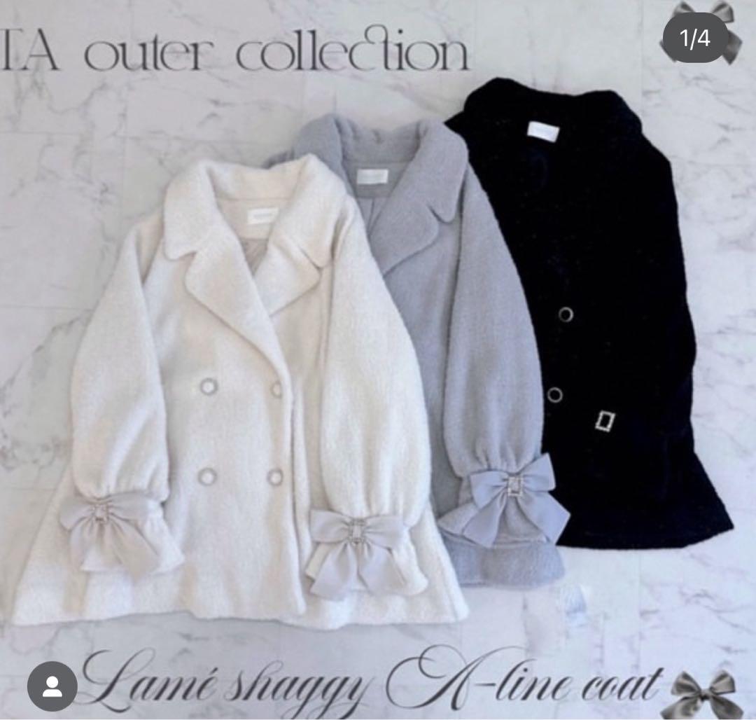 ラメシャギーAラインコート　couture by ROJITA