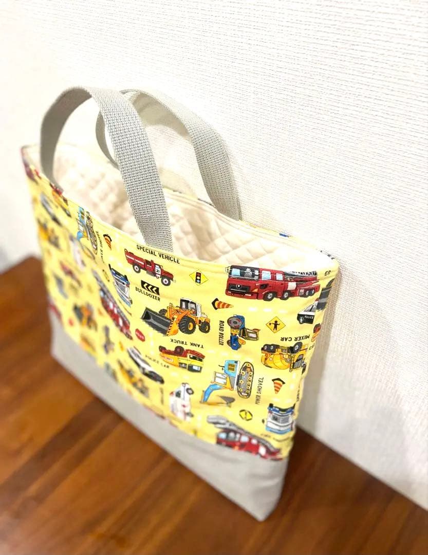 働く車×働く車　ハンドメイド　レッスンバッグ　男の子　入園入学準備　5点セット