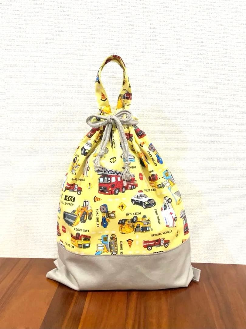 働く車×働く車　ハンドメイド　レッスンバッグ　男の子　入園入学準備　5点セット