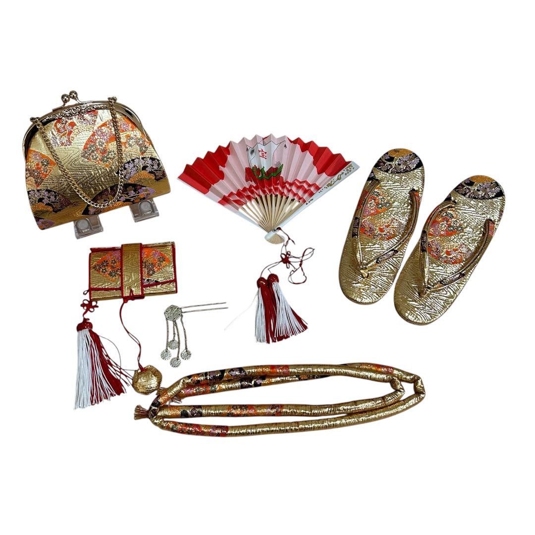 【いそろく様ご希望品】着物　七五三　7歳　女の子　13点　フルセット　深赤