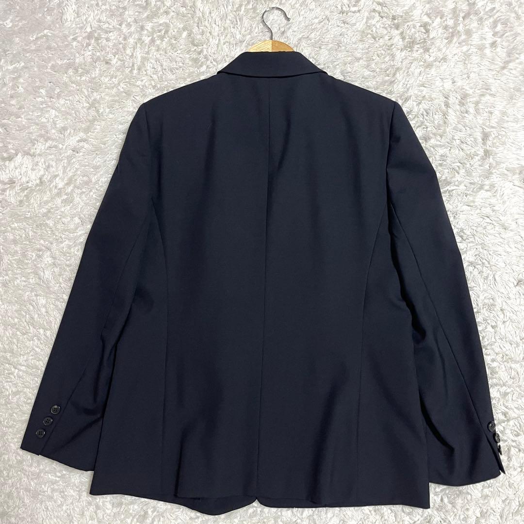 バーバリーロンドン スカートスーツ カシミヤ 42号 濃紺 大きめ