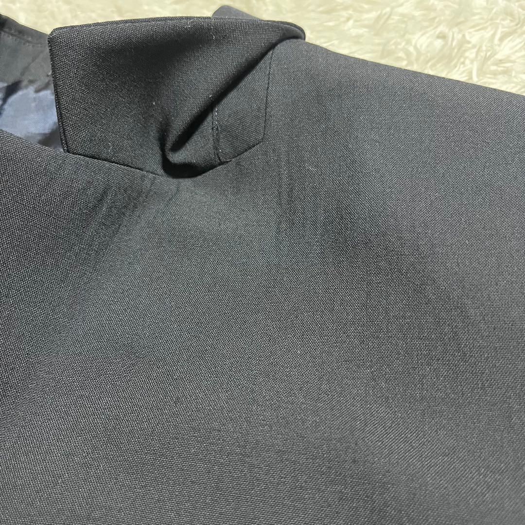 バーバリーロンドン スカートスーツ カシミヤ 42号 濃紺 大きめ