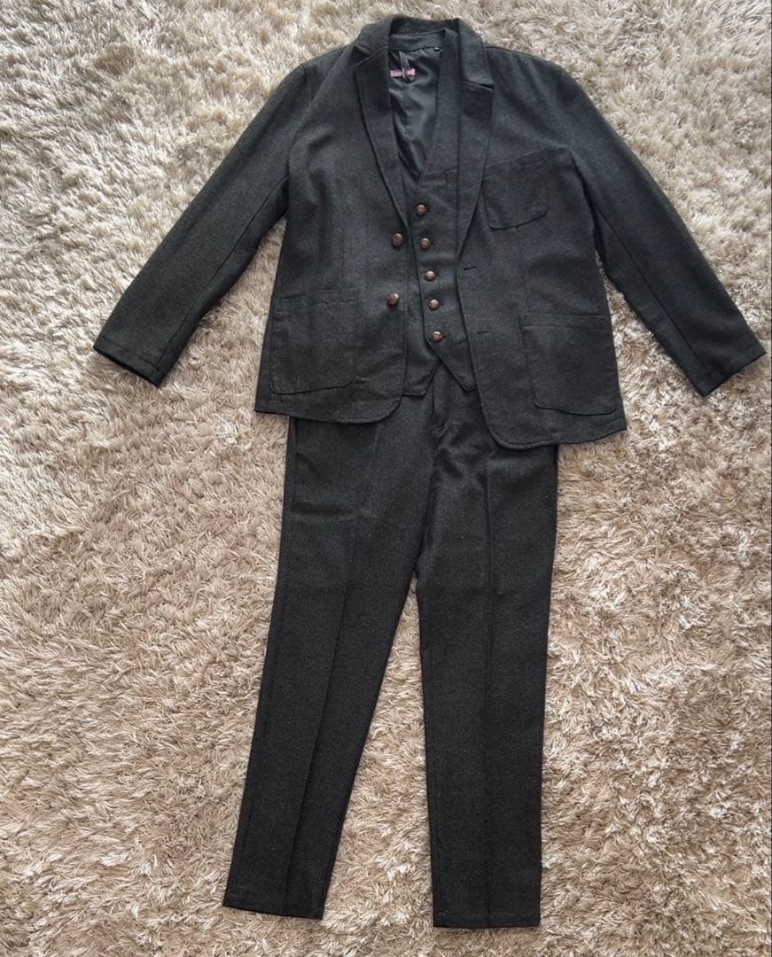 美品 ジャケット ジレ パンツLサイズ 3点セット 秋冬 メンズ 裏地あり