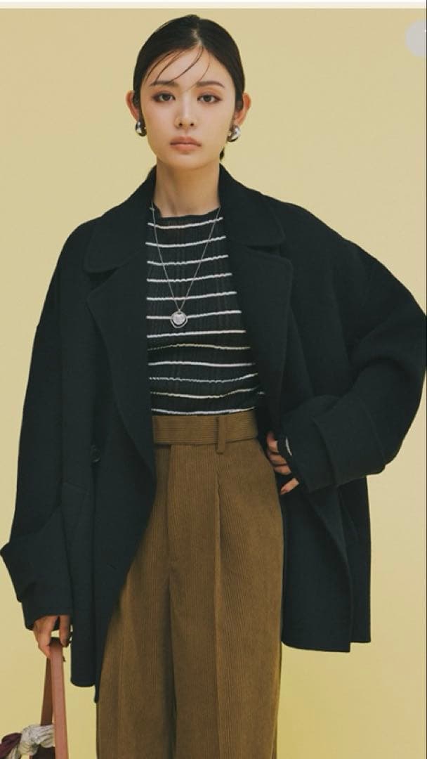 最終値下げ！新品タグ付✨ミラオーウェン　wool コクーンシルエットPコート