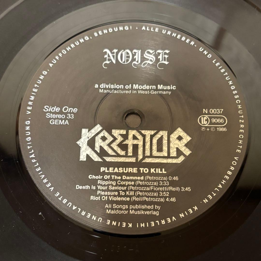 KREATOR \"Pleasure to Kill\" LP盤 スラッシュメタル