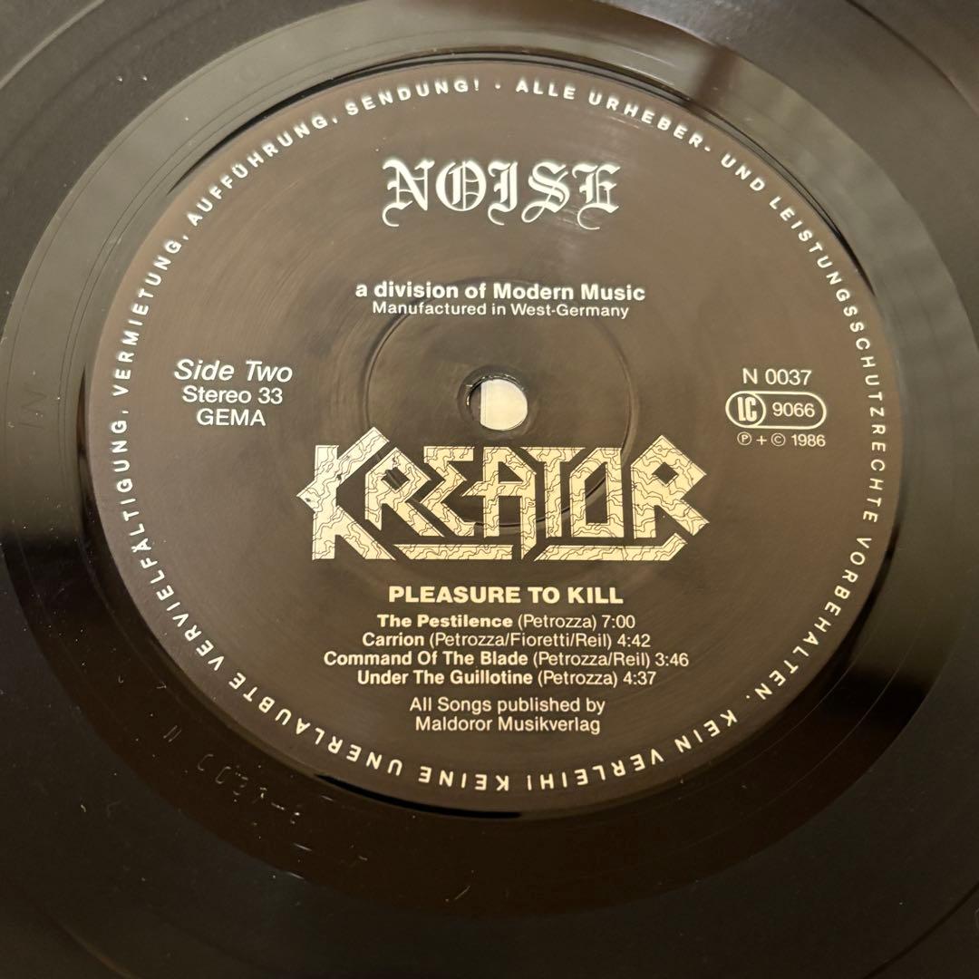 KREATOR \"Pleasure to Kill\" LP盤 スラッシュメタル