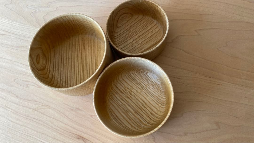 VIVAHDE 山のうつわ　木製スタッキングボウル 3個セット